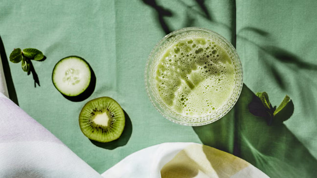 Cucumber, Kiwi, & Green Juice.