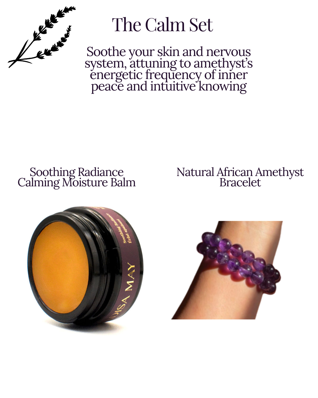 Calm Set with balm and bracelet on a white background